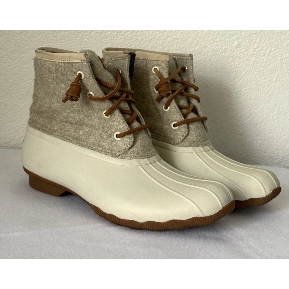 Sperry Duck Boots Women's 9.5 Waterproof Wool Blend 3M Thinsulate Ankle Boots